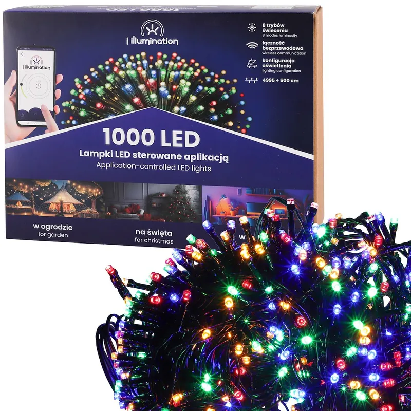I Illumination (SMART) Lampki 1000 LED, Multikolor, Sieciowa