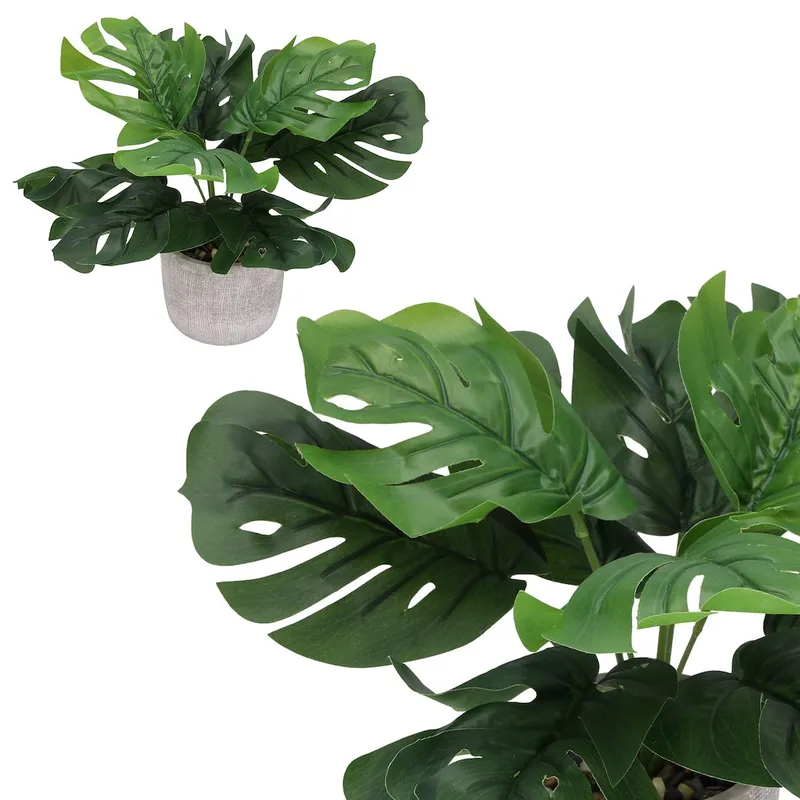 Kwiat Sztuczny W Doniczce - Monstera, 25cm, Zielony