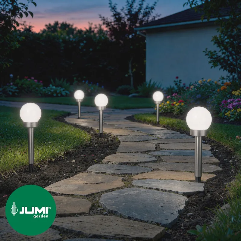 Lampa Solarna - Kula Plastikowa 10cm, 1LED Biały