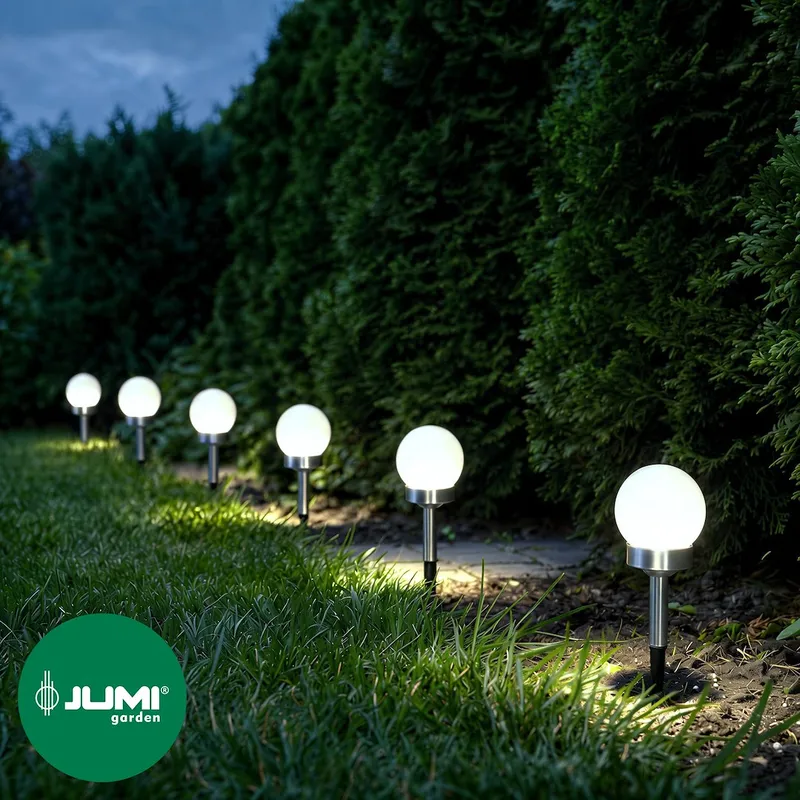 Lampa Solarna - Kula Plastikowa 10cm, 1LED Biały