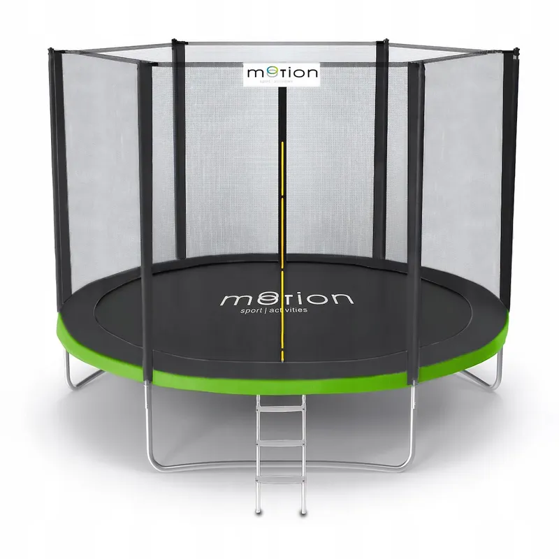 Trampolina 8ft Z Drabinką Siatka Zewnętrzna Kolor - CZARNY