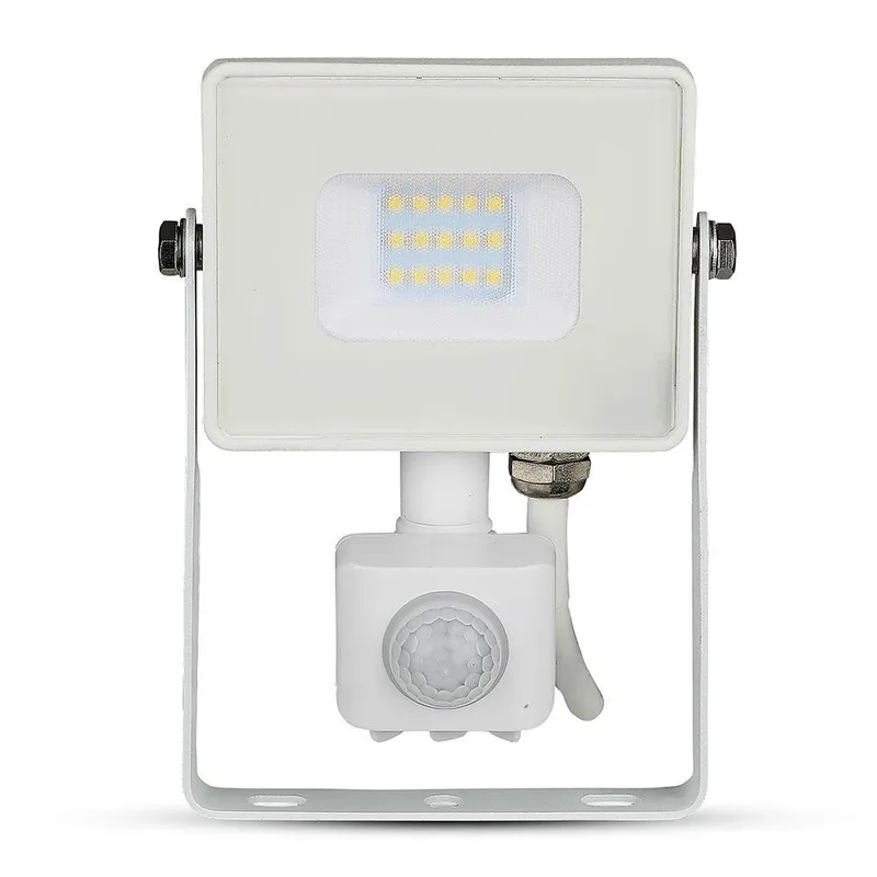 Naświetlacz LED V-TAC 10W SAMSUNG CHIP Czujnik Ruchu Funkcja Cut-OFF VT-10-S-W 4000K 800LM 5 Lat Gwarancji - Biały