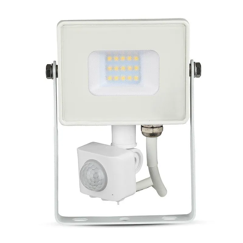 Naświetlacz LED V-TAC 10W SAMSUNG CHIP Czujnik Ruchu Funkcja Cut-OFF VT-10-S-W 6400K 800LM 5 Lat Gwarancji - Biały