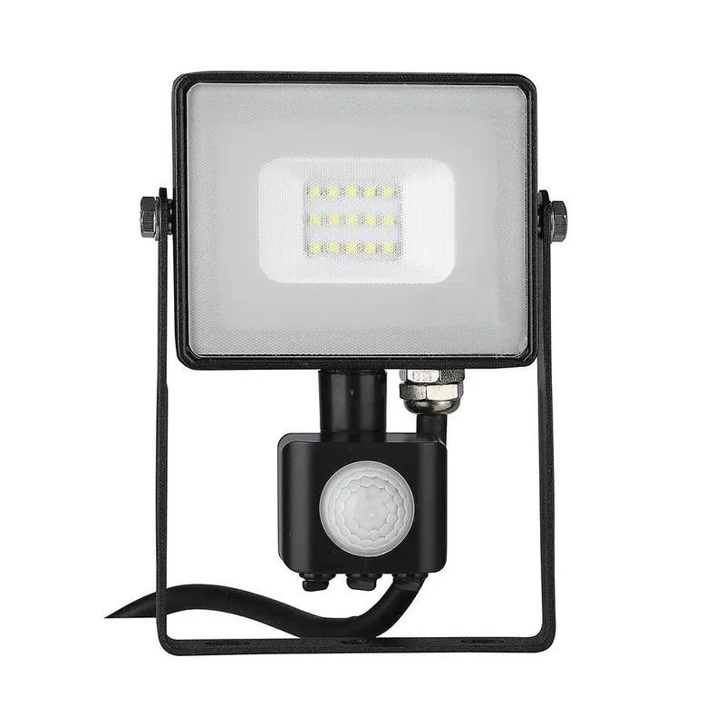 Naświetlacz LED V-TAC 10W SAMSUNG CHIP Czujnik Ruchu Funkcja Cut-OFF VT-10-S-B 3000K 800LM 5 Lat Gwarancji - Czarny