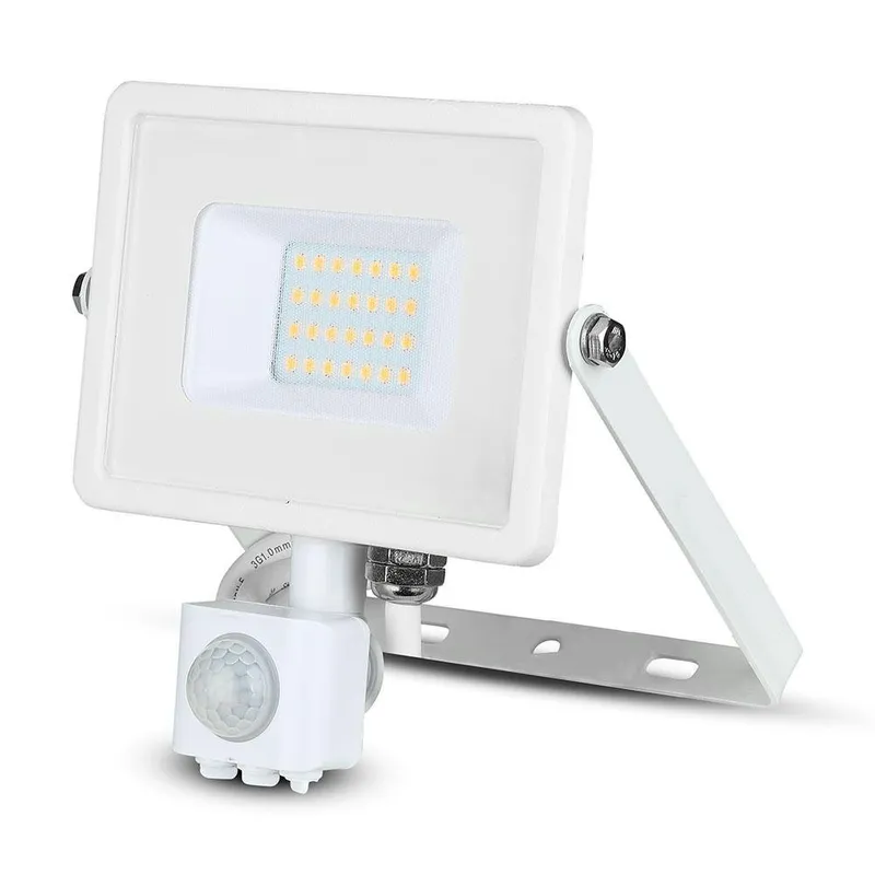 Naświetlacz LED V-TAC 20W SAMSUNG CHIP Czujnik Ruchu Funkcja Cut-OFF VT-20-S-B 3000K 1600LM 5 Lat Gwarancji - Biały