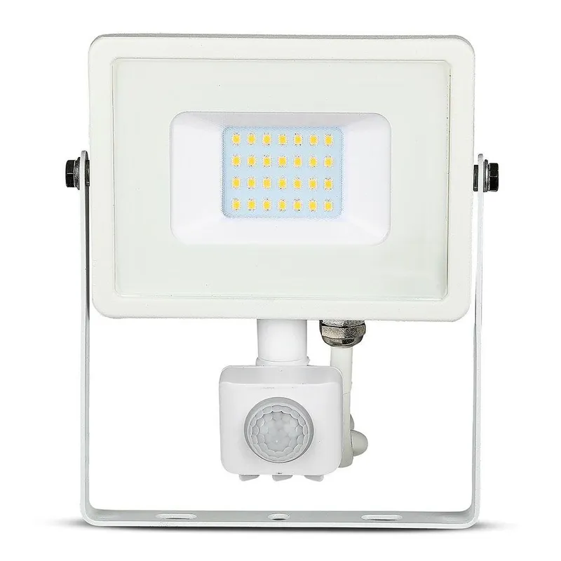 Naświetlacz LED V-TAC 20W SAMSUNG CHIP Czujnik Ruchu Funkcja Cut-OFF VT-20-S-B 3000K 1600LM 5 Lat Gwarancji - Biały