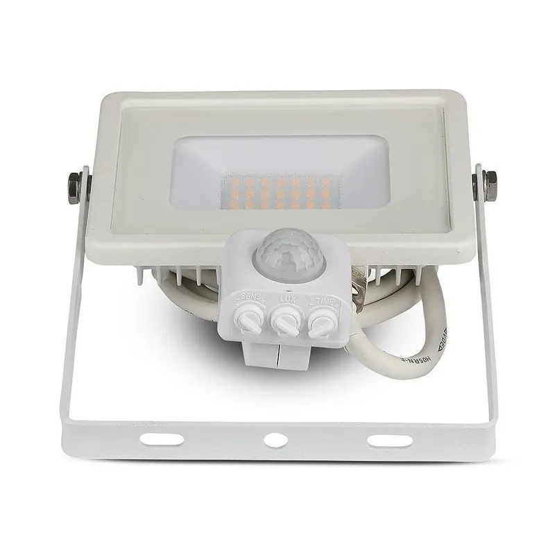Naświetlacz LED V-TAC 20W SAMSUNG CHIP Czujnik Ruchu Funkcja Cut-OFF VT-20-S-B 4000K 1600LM 5 Lat Gwarancji - Biały