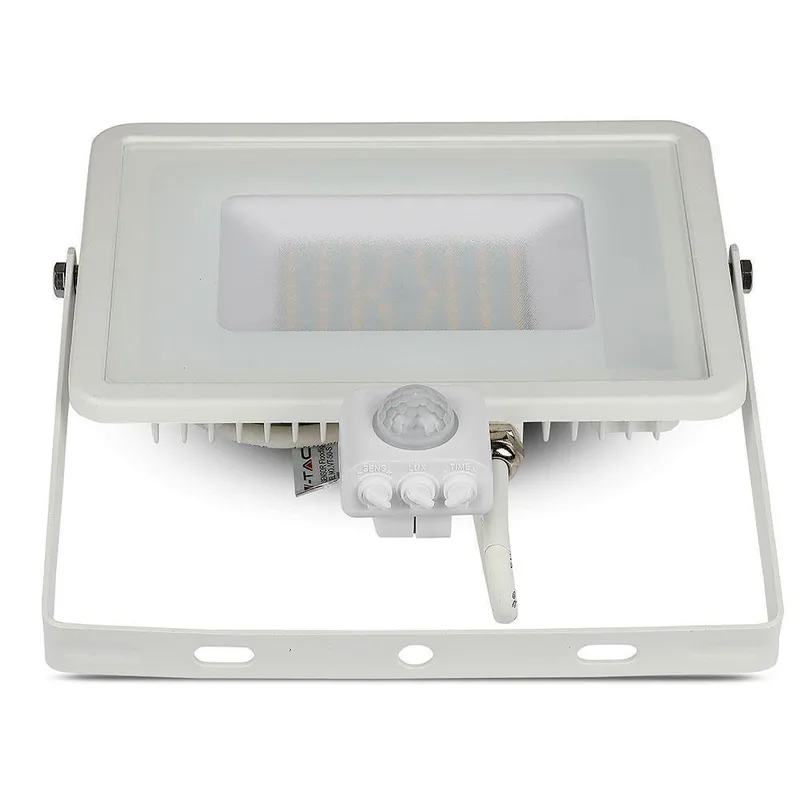 Naświetlacz LED V-TAC 50W SAMSUNG CHIP Czujnik Ruchu Funkcja Cut-OFF VT-50-S-W 3000K 4000LM 5 Lat Gwarancji - Biały