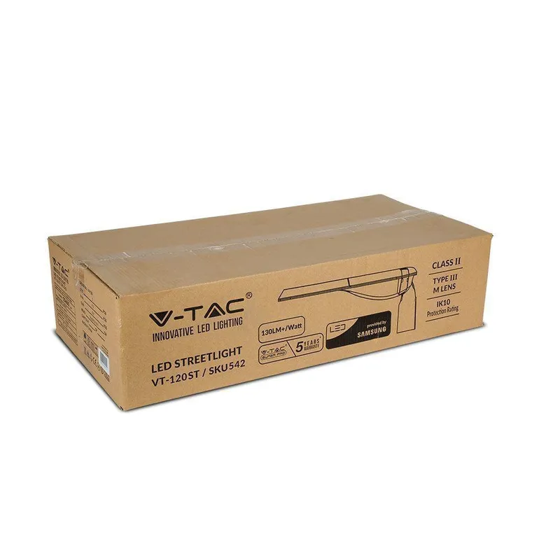 Oprawa Uliczna LED V-TAC SAMSUNG CHIP 120W 302Z+CLASS II Type 3m 0-10V VT-120ST 4000K 15600LM 5 Lat Gwarancji