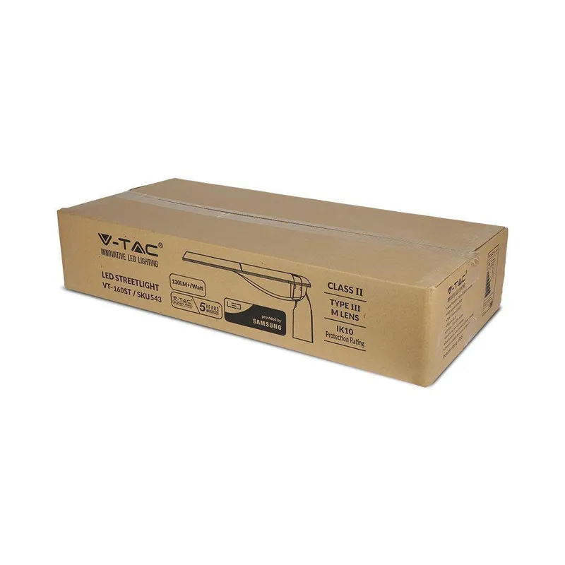 Oprawa Uliczna LED V-TAC SAMSUNG CHIP 160W 302Z+CLASS II Type 3m 0-10V VT-160ST 4000K 20800LM 5 Lat Gwarancji