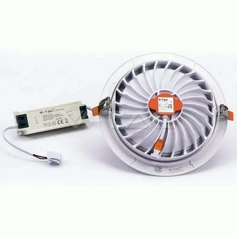 Oprawa V-TAC LED Downlight SAMSUNG CHIP 30W Ruchoma VT-2-30 3000K 2400LM 5 Lat Gwarancji