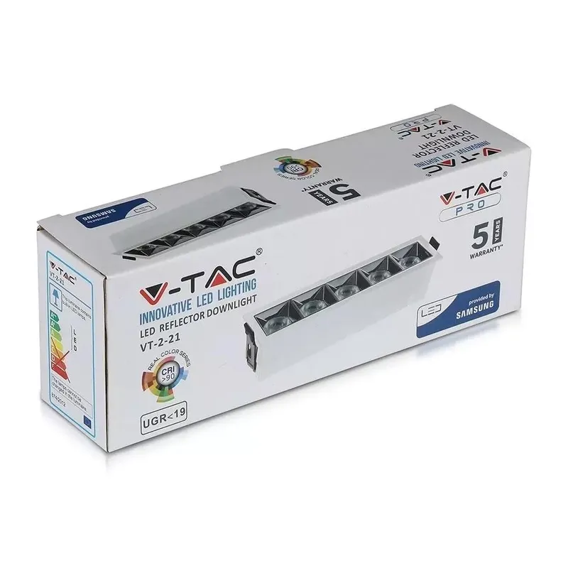 Oprawa V-TAC Downlight SAMSUNG CHIP 20W UGR19 CRI90+12ST VT-2-21 5700K 1600LM 5 Lat Gwarancji