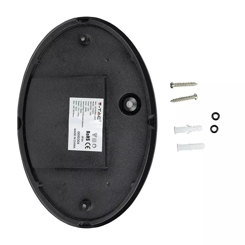Oprawa Sufitowa Plafoniera 12W LED V-TAC Owal IP54 VT-8010-B 3000K 840LM - Czarna
