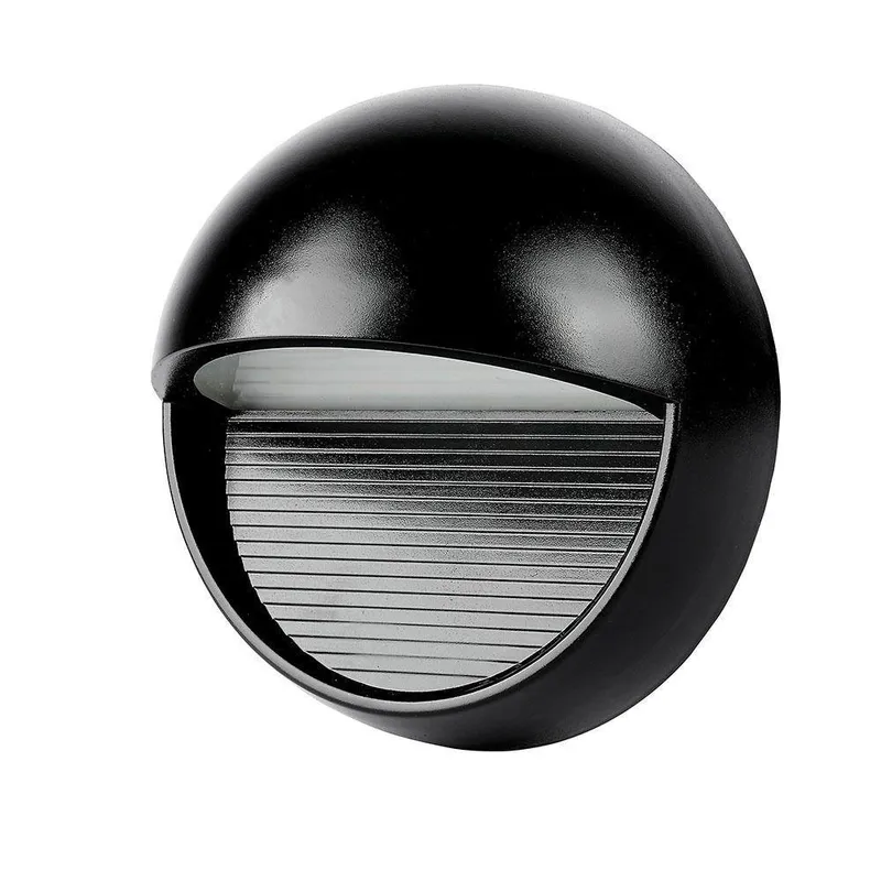 Oprawa Ścienna Elewacyjna 3W LED V-TAC Okrągła 230V IP65 VT-1182-B 4000K 210LM - Czarna
