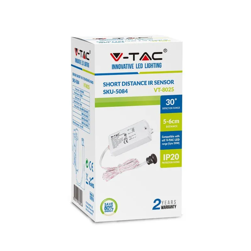Czujnik Ruchu Na Ruch Ręki Z Przewodem MAX.200W V-TAC VT-8025