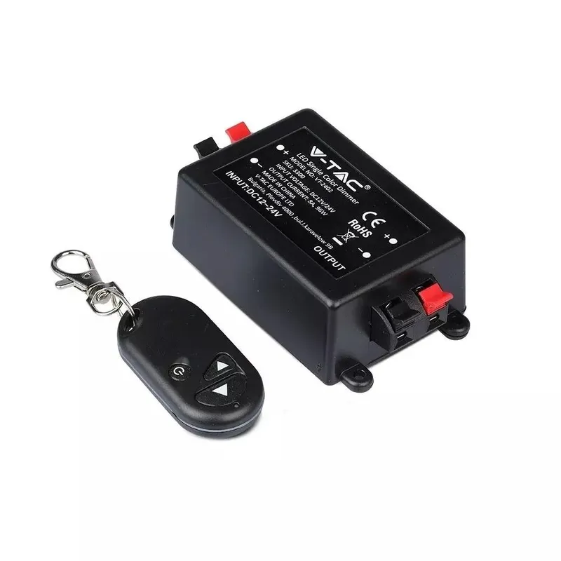 Sterownik Ściemniacz Taśm LED Jednokolorowych RF Radiowy V-TAC 12V/96W 24V/192W 8A VT-4083