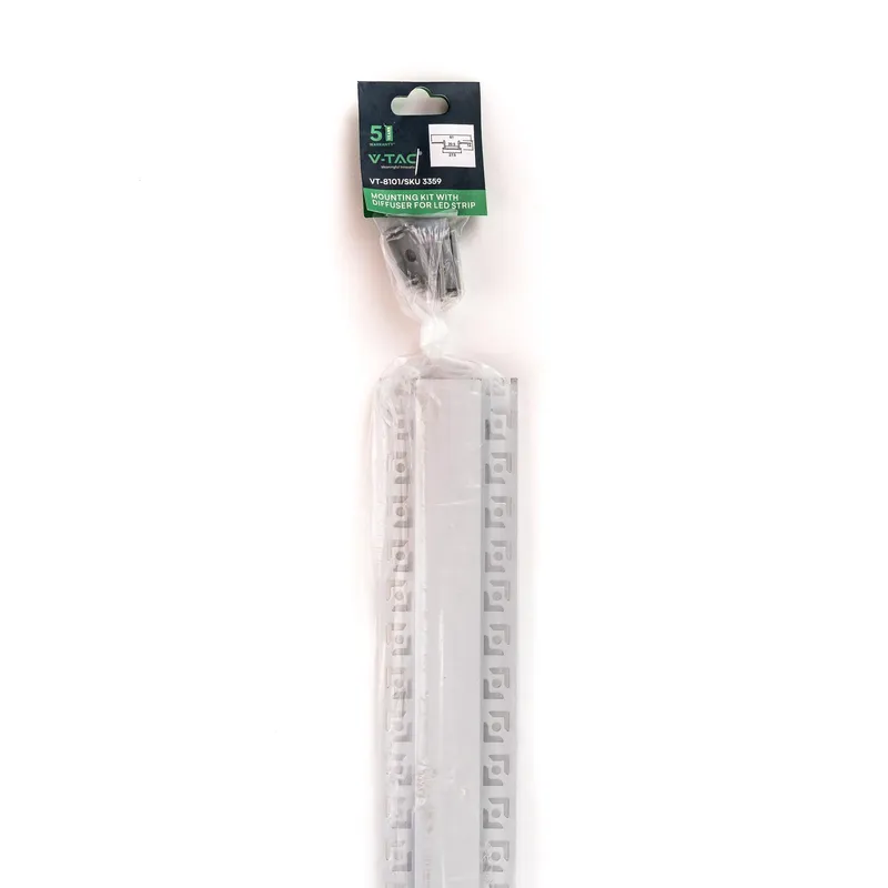 Profil Do LED Zestaw, ALU Anodowany Do Gipsowania Na Dwie Taśmy V-TAC 2mb Klosz Mleczny 28,5x14mm VT-8101
