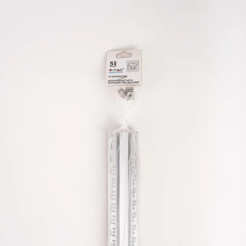 Profil Do LED Zestaw, ALU Anodowany Do Gipsowania Narożny Wewnętrzny V-TAC 2mb Klosz Mleczny 13,1x12,5mm VT-8104