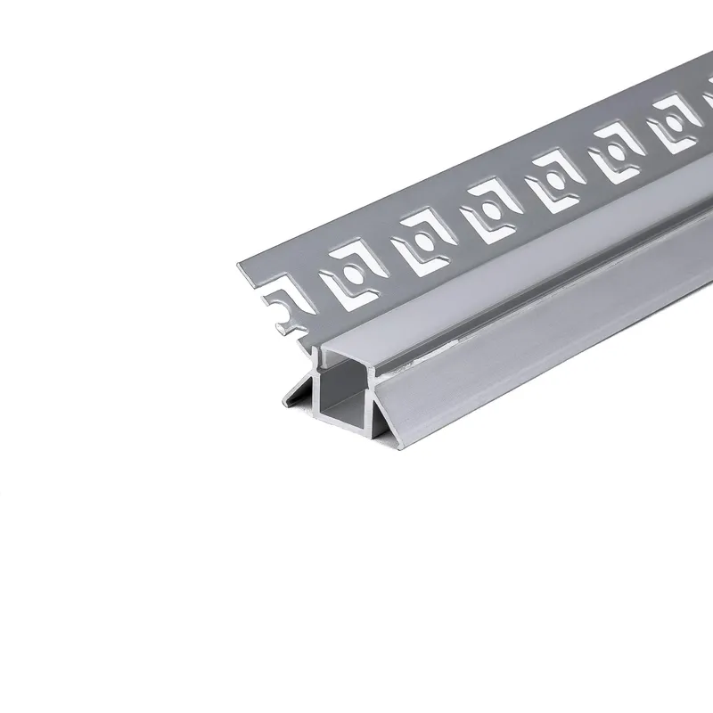 Profil Do LED Zestaw, ALU Anodowany Do Gipsowania Narożny Wewnętrzny V-TAC 2mb Klosz Mleczny 13,1x12,5mm VT-8104