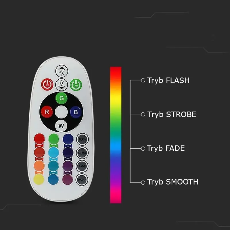 Żarówka LED V-TAC 3.5W E14 Świeczka Pilot VT-2214 6400K+RGB 320LM