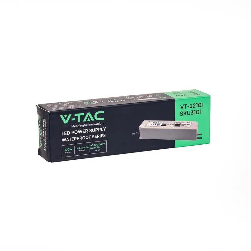 Zasilacz LED V-TAC 100W 24V 4.16A IP65 VT-22101