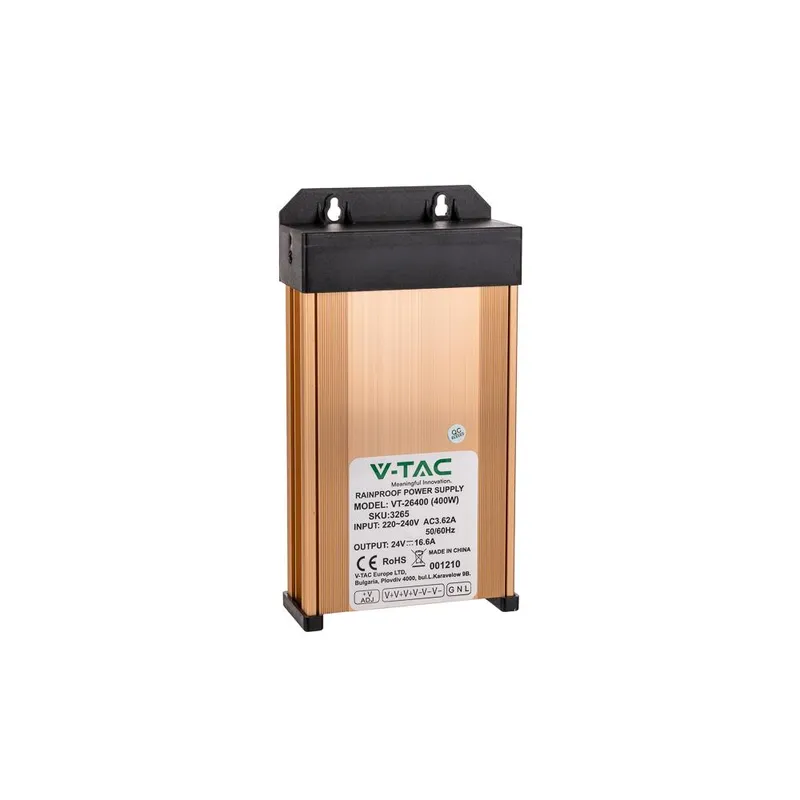Zasilacz LED V-TAC 400W 24V 16.6A IP45 Bryzgoszczelny VT-26400