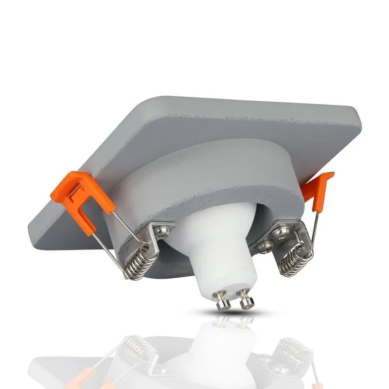 Oczko V-TAC Gips Beton GU10 Kwadrat Wpuszczane Szary/Chrom VT-862-CHG 5 Lat Gwarancji