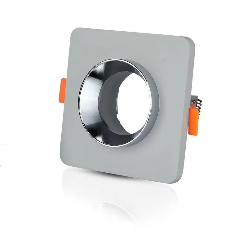 Oczko V-TAC Gips Beton GU10 Kwadrat Wpuszczane Szary/Chrom VT-862-CHG 5 Lat Gwarancji