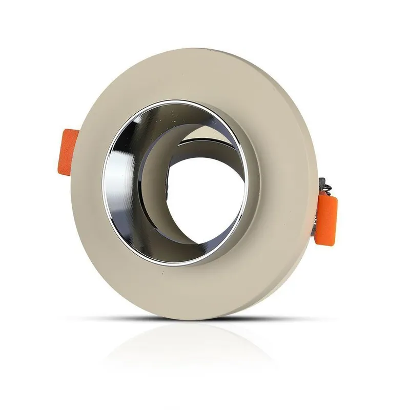 Oczko V-TAC Gips Beton GU10 Okrągłe Wpuszczane Białe/Chrom VT-862-MRD 5 Lat Gwarancji