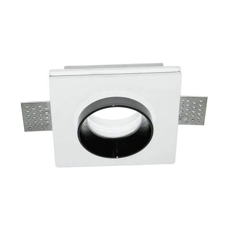 Oczko V-TAC Gips GU10 Kwadrat Wpuszczane G-K Białe+czarne VT-866-BSQ 5 Lat Gwarancji