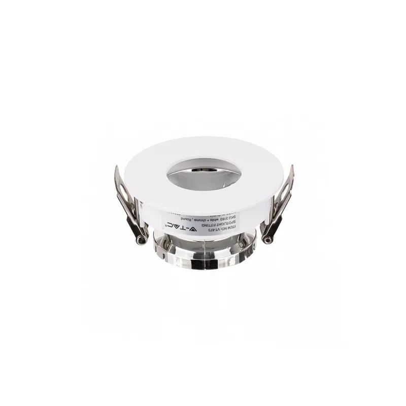 Oczko V-TAC GU10 Wpuszczane Białe/Chrom Okrągłe VT-873-WC 3 Lata Gwarancji