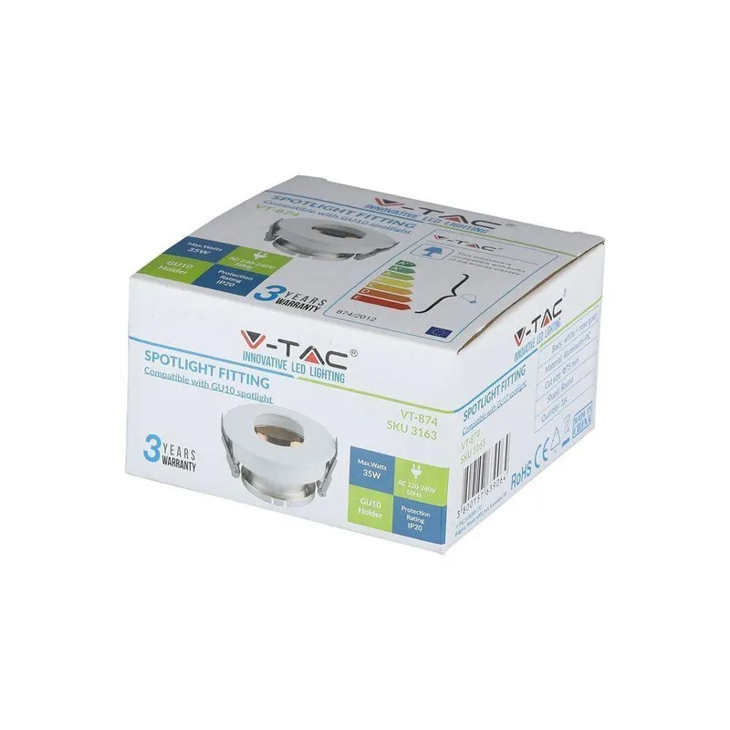Oczko V-TAC GU10 Asymetryczne Wpuszczane Białe/Różowy Okrągłe VT-874-WR 3 Lata Gwarancji - Złoty