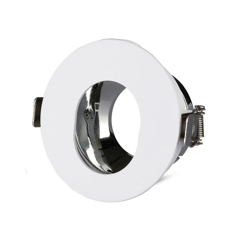 Oczko V-TAC GU10 Asymetryczne Wpuszczane Białe/Chrom Okrągłe VT-874-WC 3 Lata Gwarancji