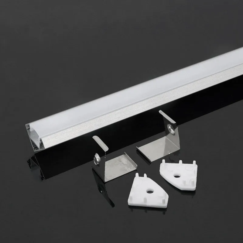 Profil Do LED Zestaw, ALU Anodowany Kątowy V-TAC 2mb Klosz Mleczny 19x19mm VT-8114