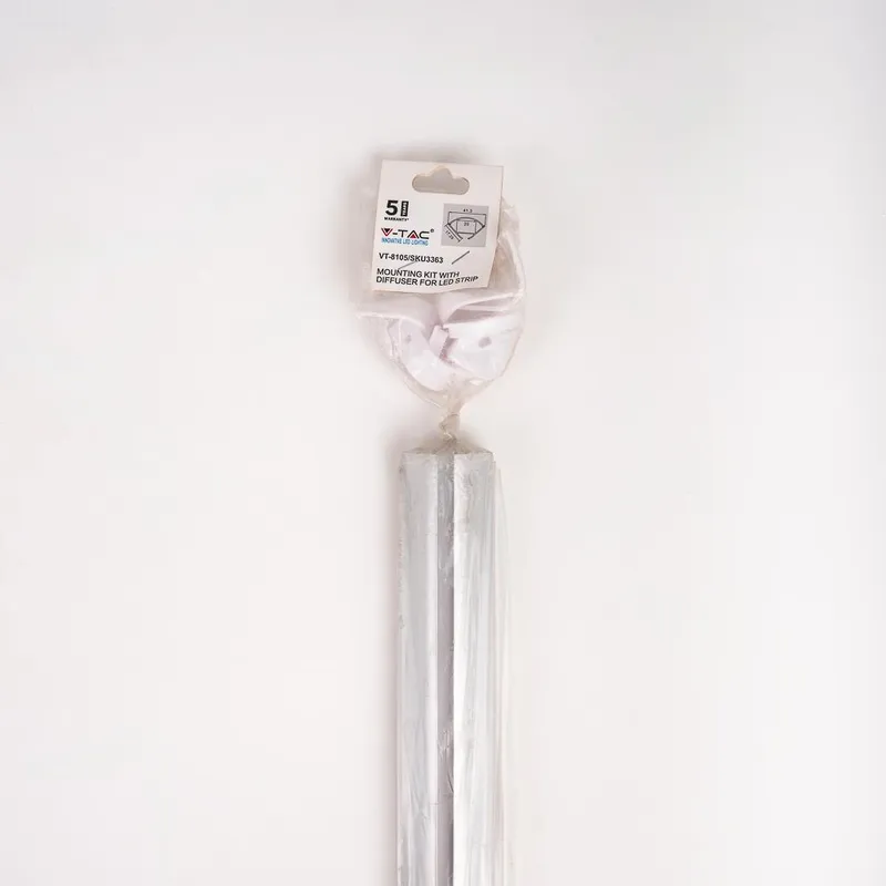 Profil Do LED Zestaw, ALU Anodowany Kątowy Na Dwie Taśmy V-TAC 2mb Klosz Mleczny 30x30mm VT-8105