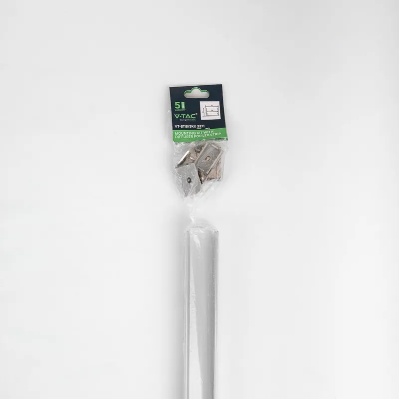 Profil Do LED Zestaw, ALU Anodowany Na Dwie Taśmy V-TAC 2mb Klosz Mleczny 30x20mm VT-8118 5 Lat Gwarancji