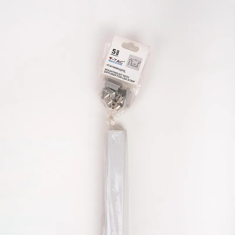 Profil Do LED Zestaw, ALU Anodowany Wpuszczany Na Dwie Taśmy V-TAC 2mb Klosz Mleczny 30x20mm VT-8119 5 Lat Gwarancji