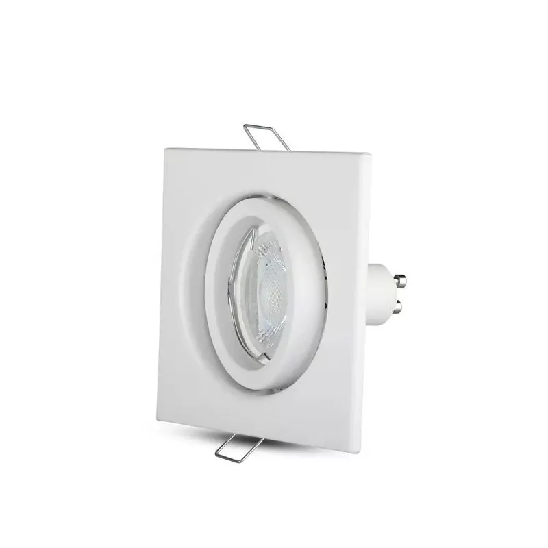 Oczko V-TAC GU10 Kwadrat Ruchome VT-7227SQ-WH 3 Lata Gwarancji - Białe
