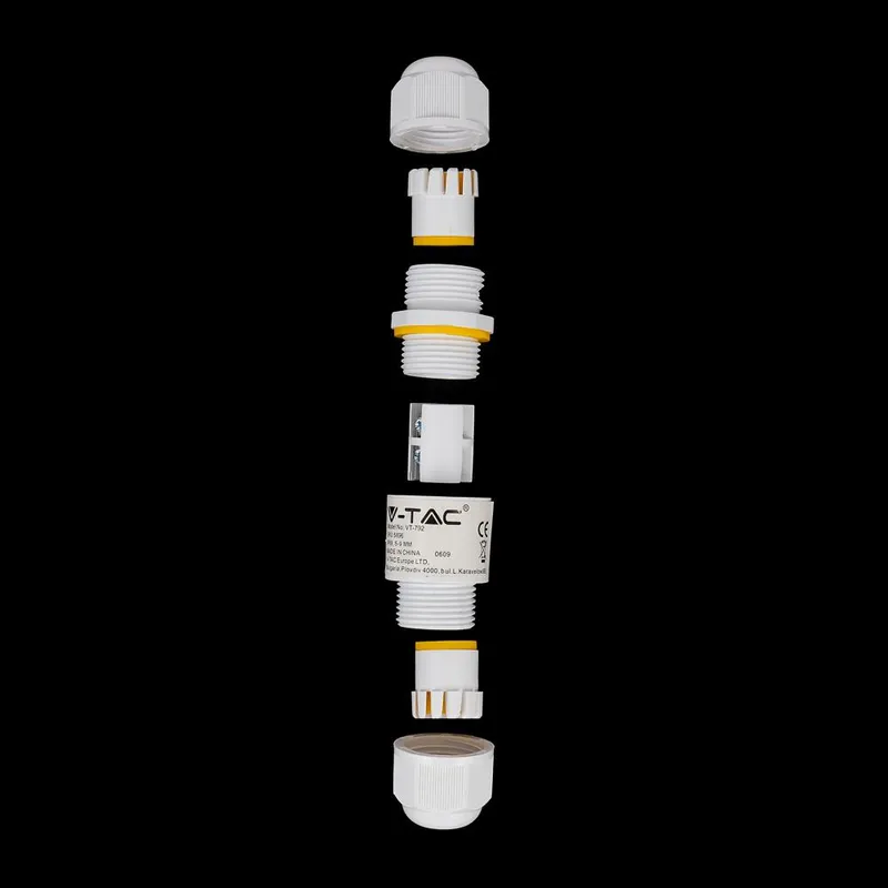 Złączka Mufa Hermetyczna 2X3PIN Średnica Przewodu 4-6,5MM IP68 V-TAC VT-792 - Biała