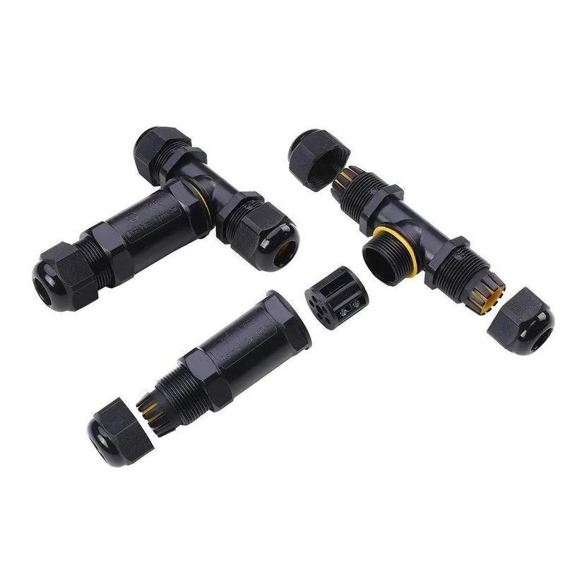 Złączka Mufa Hermetyczna 3X3PIN Trójnik 0.5-4MM2 Średnica Przewodu 8-12MM IP68 V-Tacc VT-869 - Czarna