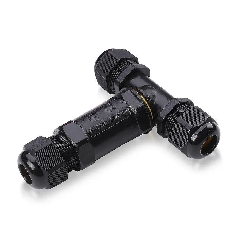 Złączka Mufa Hermetyczna 3X3PIN Trójnik 0.5-4MM2 Średnica Przewodu 8-12MM IP68 V-Tacc VT-869 - Czarna