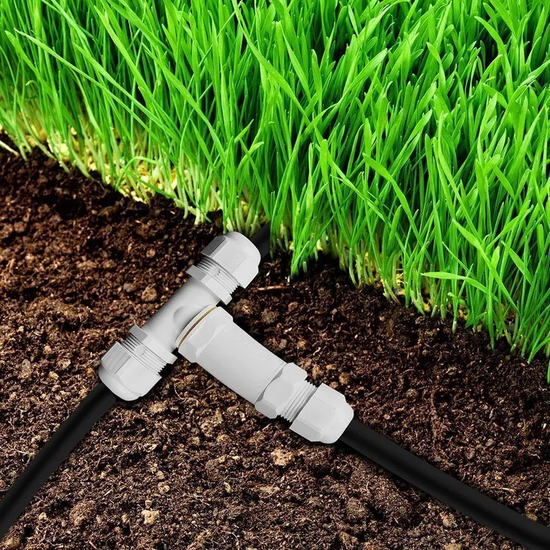 Złączka Mufa Hermetyczna 3X3PIN Trójnik 0.5-4MM2 Średnica Przewodu 8-12MM IP68 V-TAC VT-869 - Biała