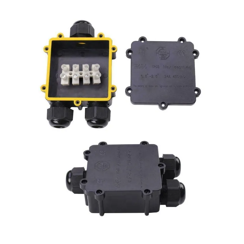 Puszka Złączka Mufa Hermetyczna 4X5PIN Trójnik 0.5-2,5MM2 Średnica Przewodu 8-12MM IP68 V-TAC VT-870 - Czarna