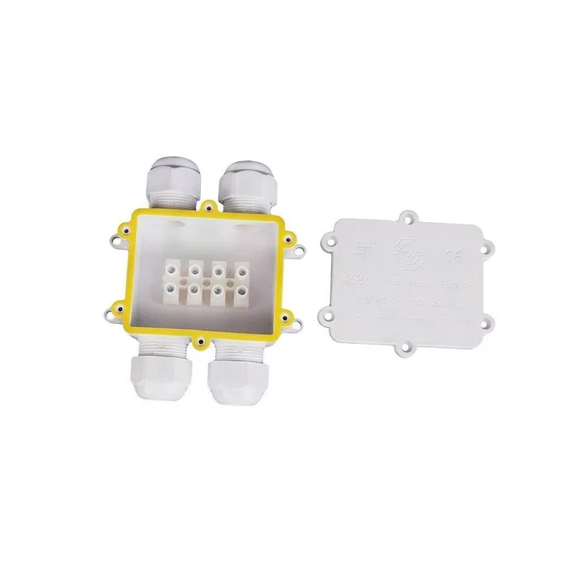 Puszka Złączka Mufa Hermetyczna 4X4PIN 0.5-4MM2 Średnica Przewodu 8-12MM IP68 V-TAC VT-871 - Biała