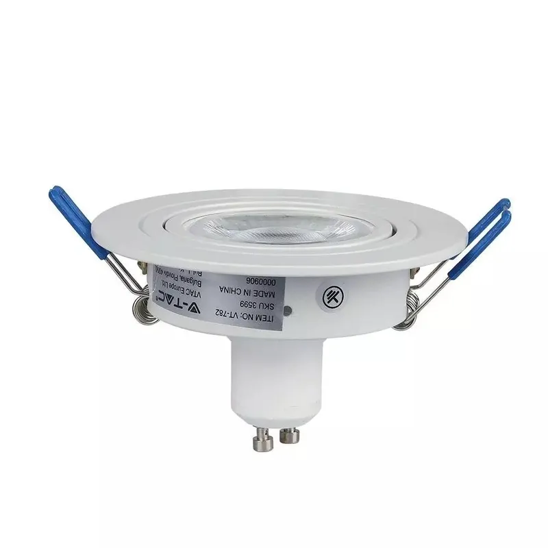 Oczko V-TAC Aluminiowe Odlew 1XGU10 Okrągłe VT-782RD-WH - Białe