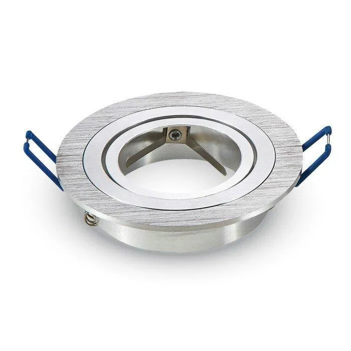 Oczko V-TAC Aluminiowe Odlew 1XGU10 Okrągłe Aluminium Szczotkowane VT-782RD-AB