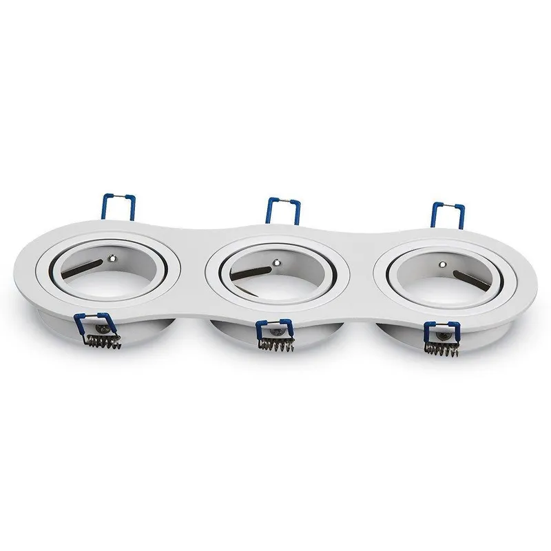 Oczko V-TAC Aluminiowe Odlew 3XGU10 Okrągłe VT-784RD-WH - Białe
