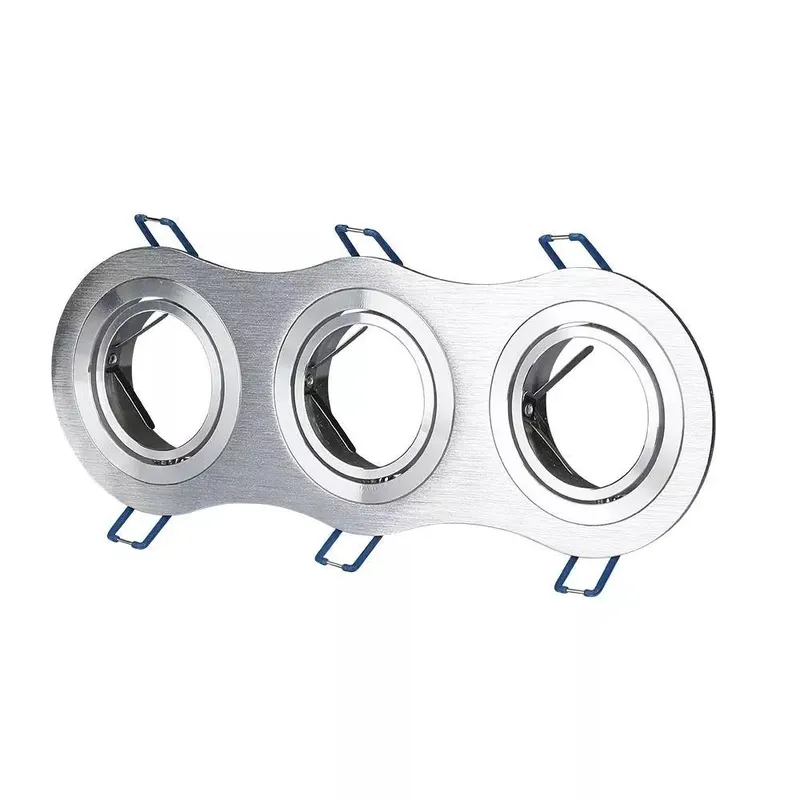 Oczko V-TAC Aluminiowe Odlew 3XGU10 Okrągłe Aluminium Szczotkowane VT-784RD-AB