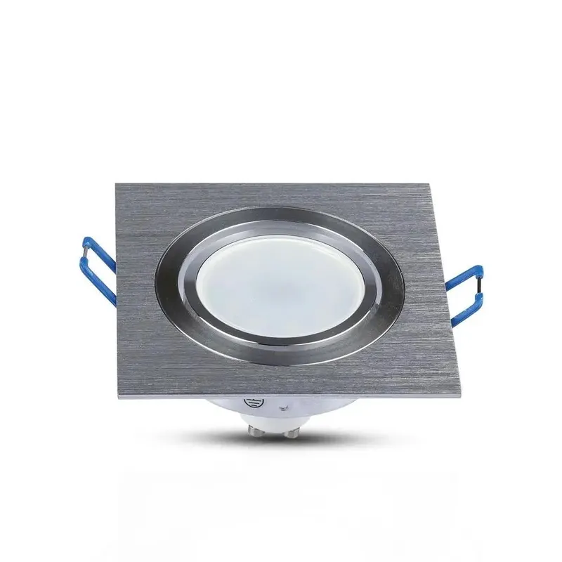 Oczko V-TAC Aluminiowe Odlew 1XGU10 Kwadrat Aluminium Szczotkowane VT-782SQ-AB
