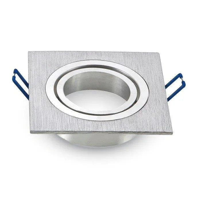 Oczko V-TAC Aluminiowe Odlew 1XGU10 Kwadrat Aluminium Szczotkowane VT-782SQ-AB